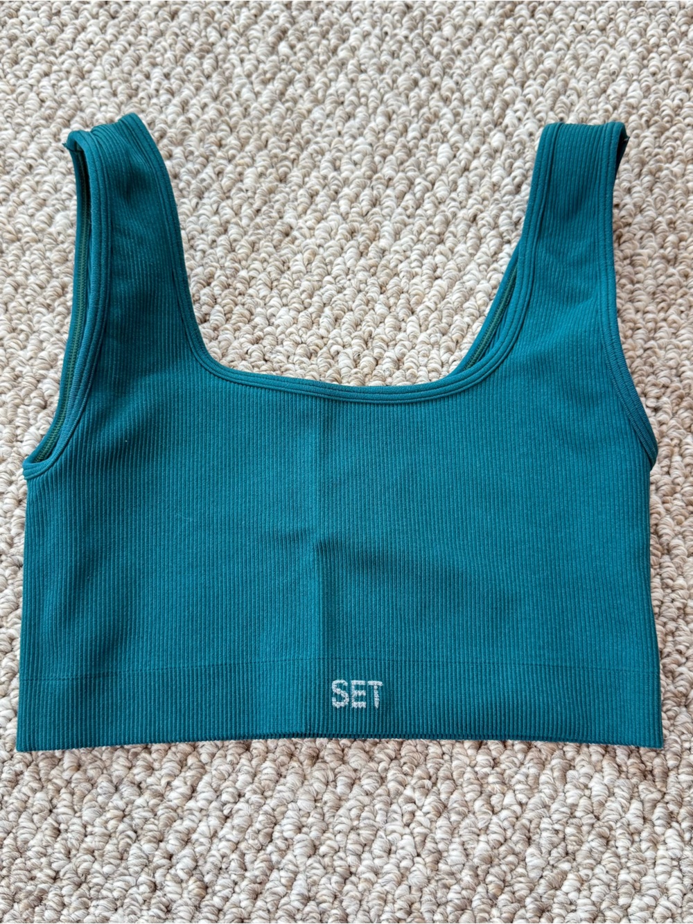 SET Active Teal Ribbed Sports Bra